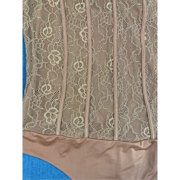 AFRM Lace Bodysuit Women 1X‎ Orange Romantic Corset Style Adjustable Straps - Picture 2 of 8